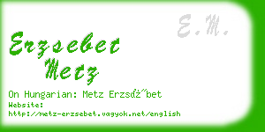 erzsebet metz business card